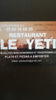 Le Yeti De Piau menu