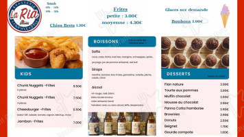 La Ria Restauration Rapide, menu