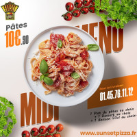 Sunset Pizza menu