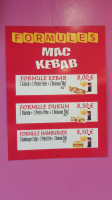 Mac Kebab menu