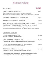 Auberge Du Centre menu