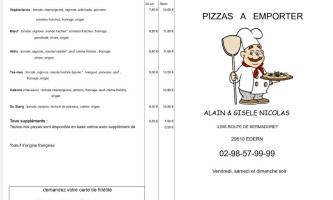 Pizza Nicolas menu