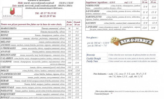 Arsac Pizza menu