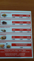 Kebab Douvrin menu