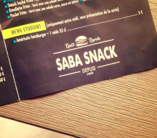 Saba Snack menu