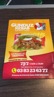 Gunduz Kebab menu