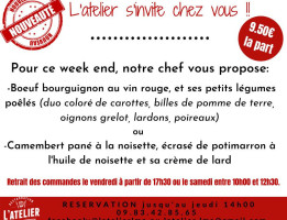 L'atelier Cave Restauration menu