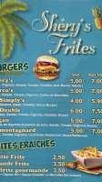 Shery's Frites menu