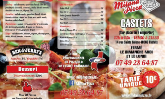 Milana'pizza menu