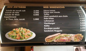 Doner Istanbul menu