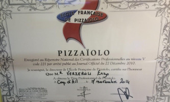 Pizza Chez Enzo menu