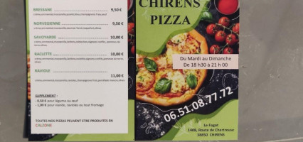 Chirens Pizza menu