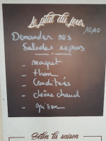 La Pasteur'in menu