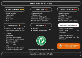 La Big Part menu