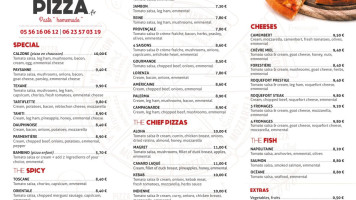 Aloha Pizza menu