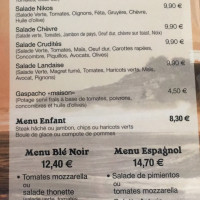 Le Ble Noir menu