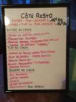 Coté Resto menu