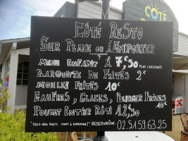 Coté Resto menu