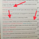 Le Paradis du Fruit menu