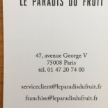 Le Paradis du Fruit menu