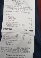 Paul Bakery menu