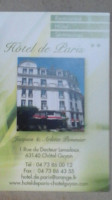 Restaurant Hotel de Paris menu