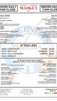 Pizza Cosy menu