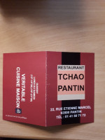 Tchao Pantin menu