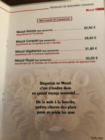 Le Kefraya menu