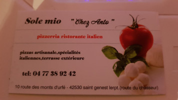 Sole Mio Chez Anto menu