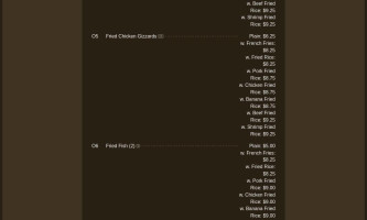 Tasty Massala menu