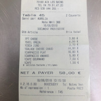 Le Golf menu