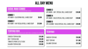 Le Coquelicot menu