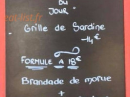Le Sixième Sens menu