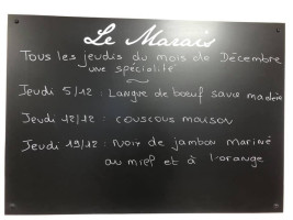 Le Marais menu