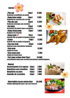 Arome Thai menu