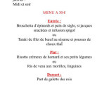 Les Voiles menu