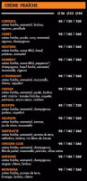 Dany's Pizza menu
