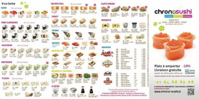 Chrono Sushi menu