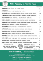 A Tutta Pizza menu