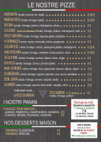 A Tutta Pizza menu