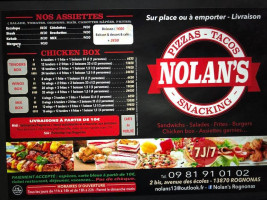 Nolan's menu