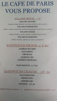 Café De Paris menu