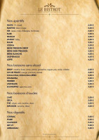 Le Bistrot menu