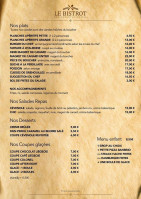 Le Bistrot menu