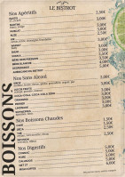 Le Bistrot menu