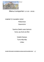 Le Resto de la Gare menu