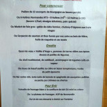 Auberge de la Touques Cardápio