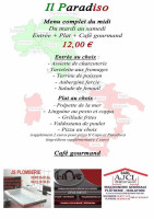 Il Paradiso menu