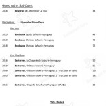 Château Hochberg menu